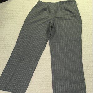 Tribal Women's 8 Stretch Black White Striped Side Zip Pants